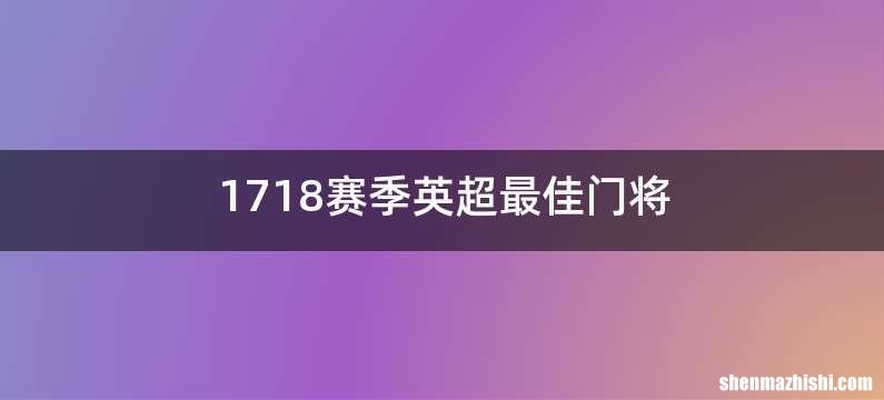 1718赛季英超最佳门将