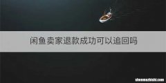 闲鱼卖家退款成功可以追回吗