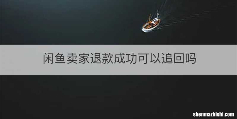 闲鱼卖家退款成功可以追回吗
