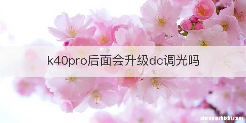 k40pro后面会升级dc调光吗