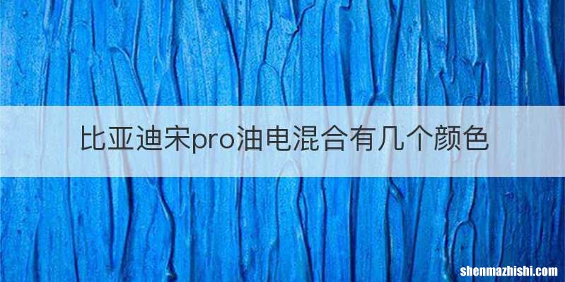 比亚迪宋pro油电混合有几个颜色