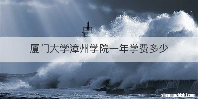 厦门大学漳州学院一年学费多少