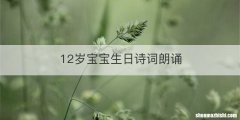 12岁宝宝生日诗词朗诵