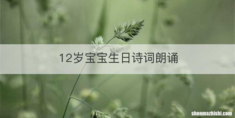 12岁宝宝生日诗词朗诵