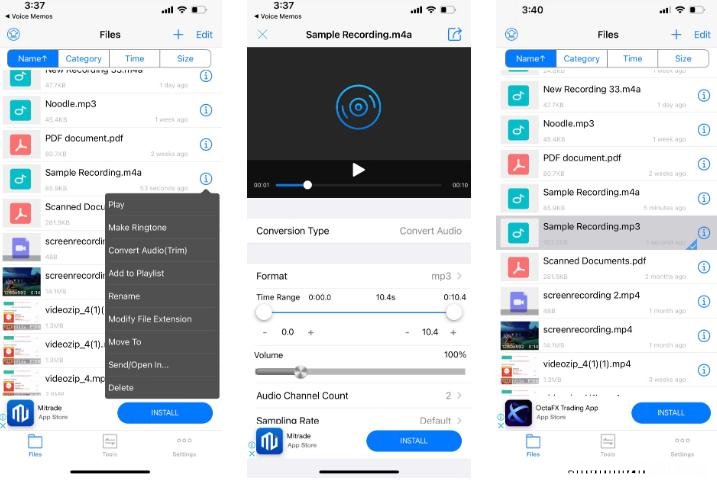 如何在iPhone上将M4A文件转换为MP3