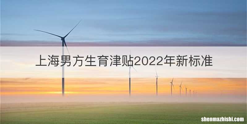上海男方生育津贴2022年新标准
