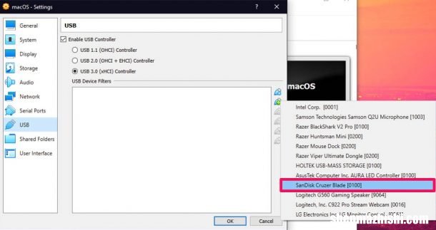 如何将USB设备连接到macOS VirtualBox VM