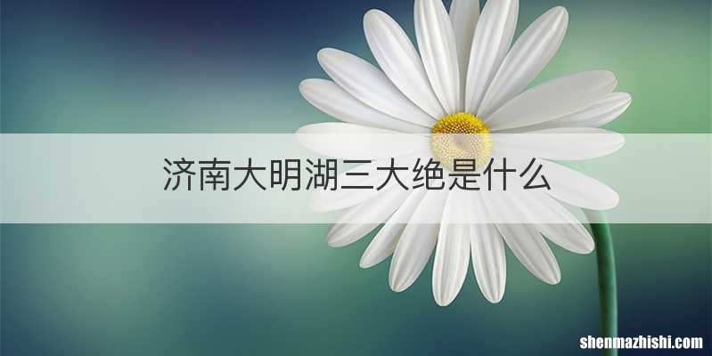 济南大明湖三大绝是什么