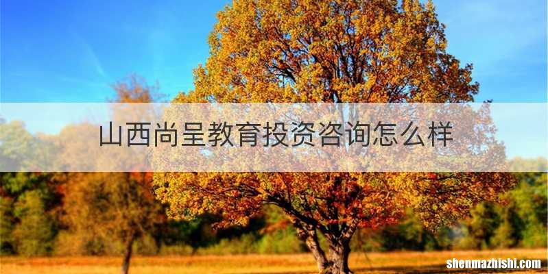 山西尚呈教育投资咨询怎么样