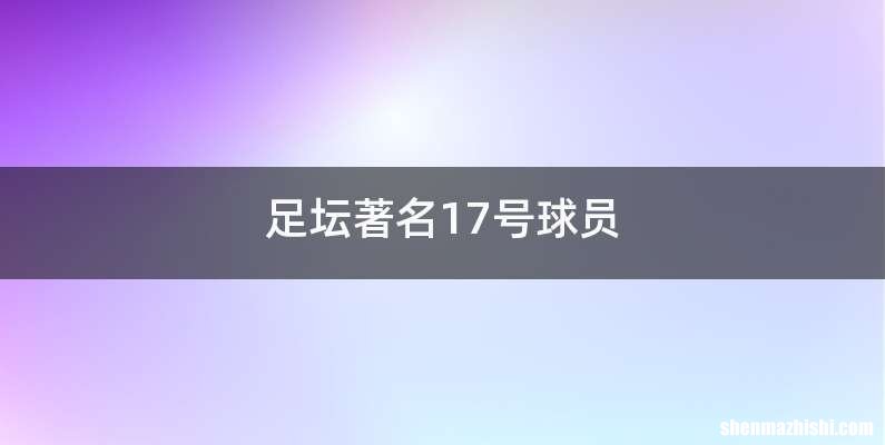 足坛著名17号球员