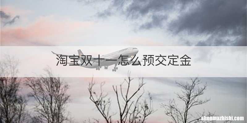 淘宝双十一怎么预交定金