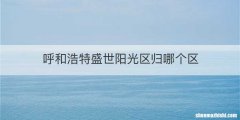 呼和浩特盛世阳光区归哪个区