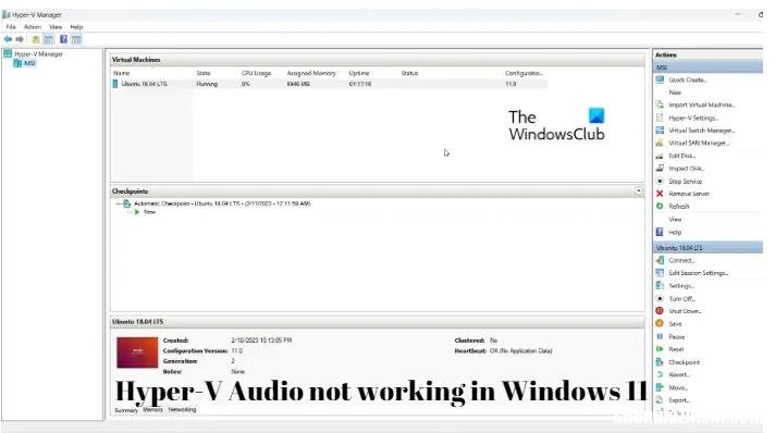 修复Hyper-V音频在Windows11中不起作用