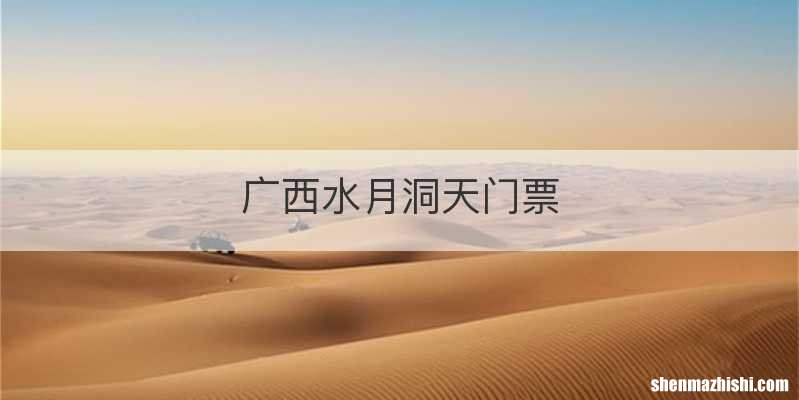 广西水月洞天门票