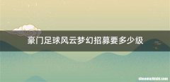 豪门足球风云梦幻招募要多少级