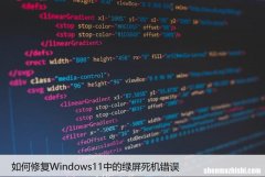 如何修复Windows11中的绿屏死机错误，1分钟解决