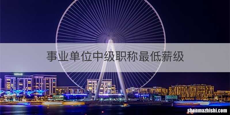 事业单位中级职称最低薪级