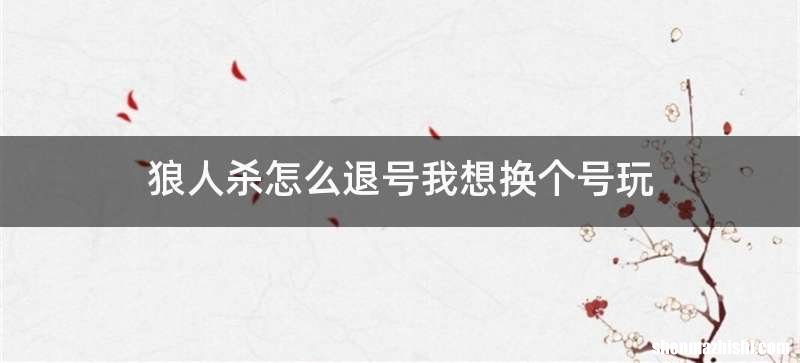 狼人杀怎么退号我想换个号玩