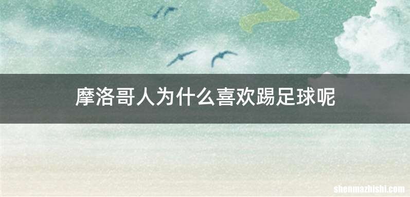 摩洛哥人为什么喜欢踢足球呢