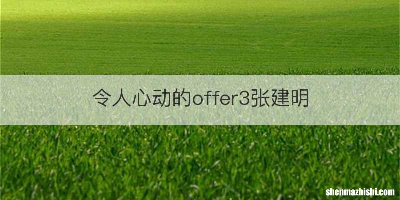 令人心动的offer3张建明