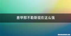 意甲那不勒斯现在这么强