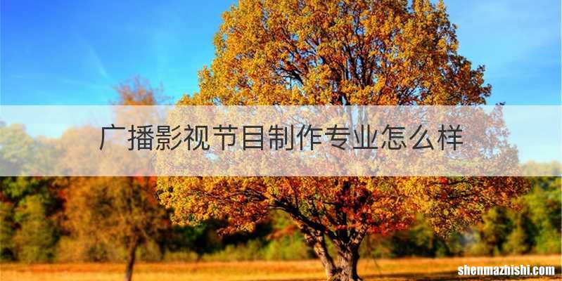 广播影视节目制作专业怎么样