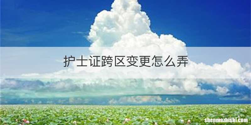 护士证跨区变更怎么弄