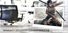 Windows11 22H2因错误代码0x800F0806而失败