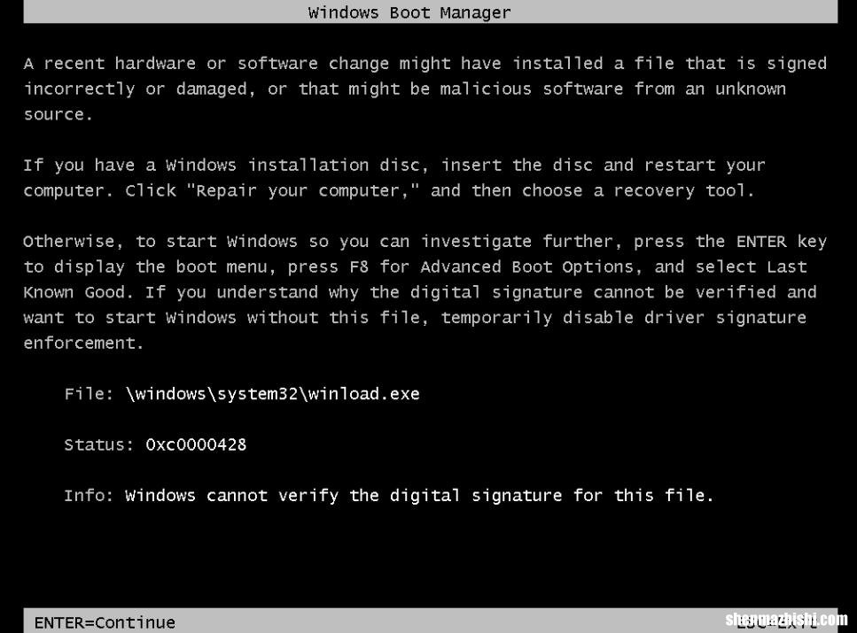 修复：0xc0000428 Windows无法验证此文件的数字签名