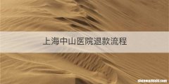 上海中山医院退款流程