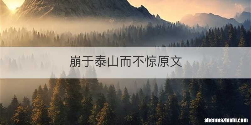 崩于泰山而不惊原文