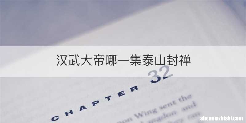 汉武大帝哪一集泰山封禅