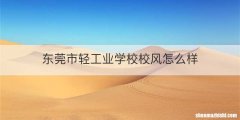 东莞市轻工业学校校风怎么样