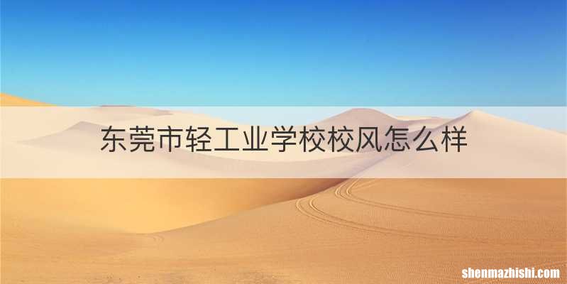 东莞市轻工业学校校风怎么样