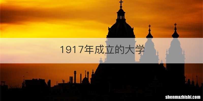 1917年成立的大学