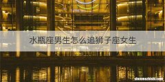水瓶座男生怎么追狮子座女生