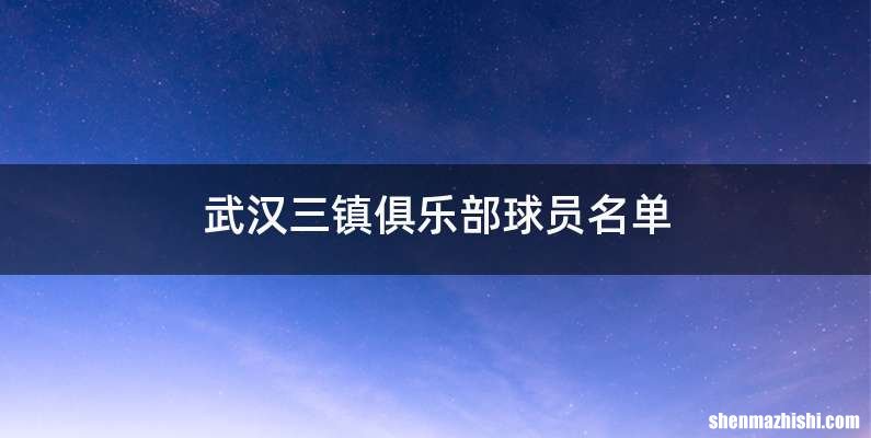 武汉三镇俱乐部球员名单