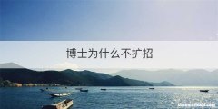 博士为什么不扩招