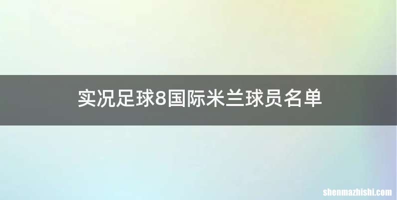 实况足球8国际米兰球员名单