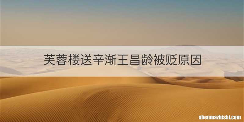 芙蓉楼送辛渐王昌龄被贬原因