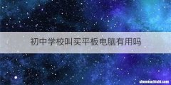 初中学校叫买平板电脑有用吗