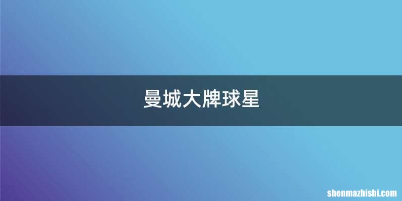 曼城大牌球星