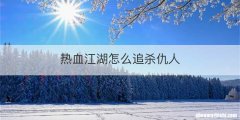 热血江湖怎么追杀仇人
