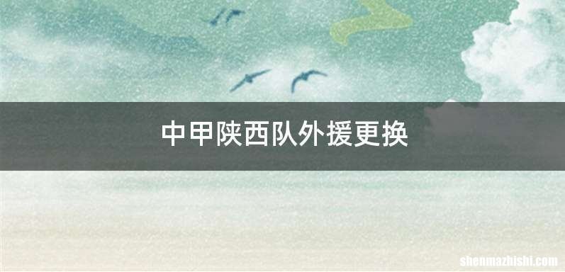 中甲陕西队外援更换