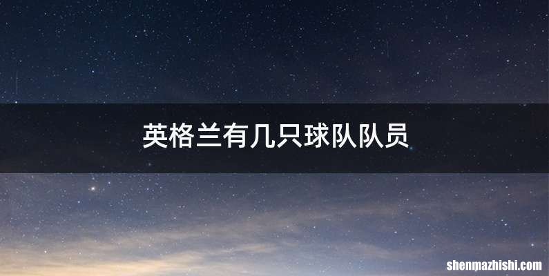 英格兰有几只球队队员
