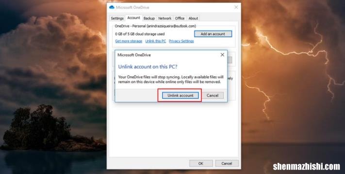 如何在Windows上取消OneDrive与Microsoft帐户的链接