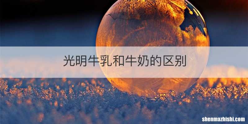 光明牛乳和牛奶的区别