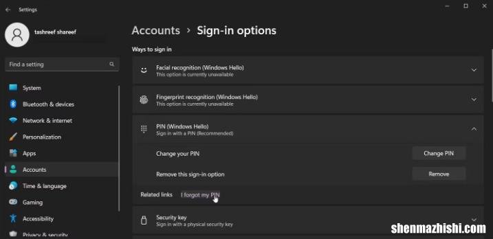 如何修复Windows11中灰显的删除PIN选项
