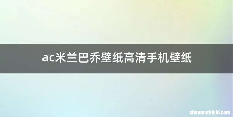 ac米兰巴乔壁纸高清手机壁纸
