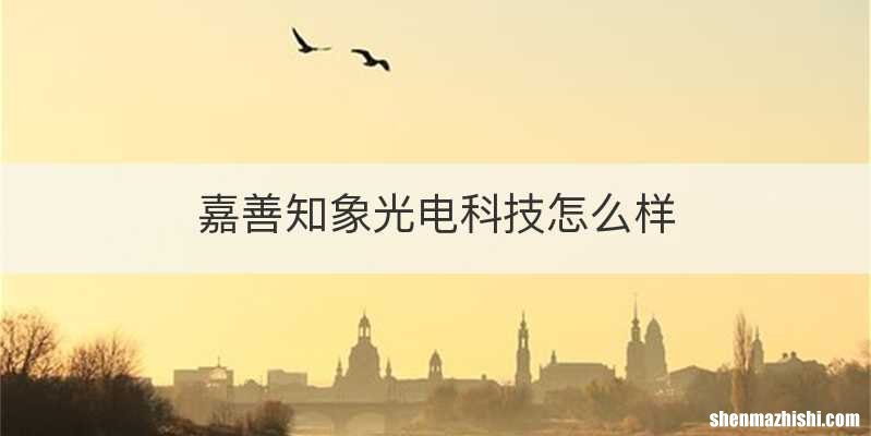 嘉善知象光电科技怎么样